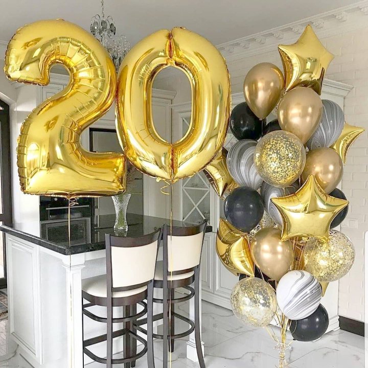 Фольгированный шар Золотая Цифра в Иркутске