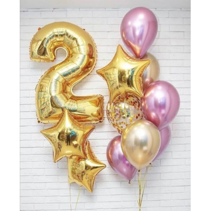 Цифра с фонтанами шаров  в Иркутске