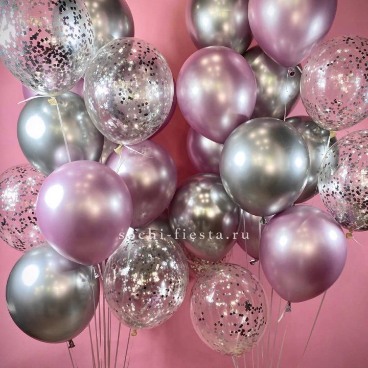 Фонтан шаров "Сильвер пинк" в Иркутске