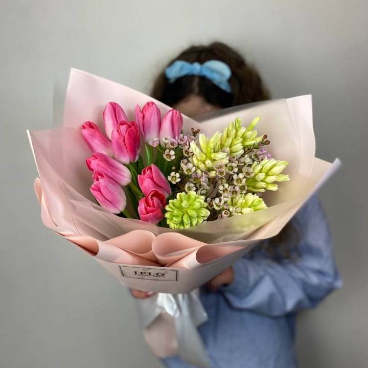  Дуо тюльпаны и гиацинты в Иркутске