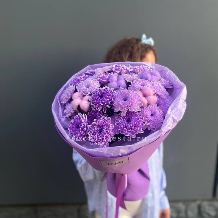 Хризантемы с хлопком в Иркутске