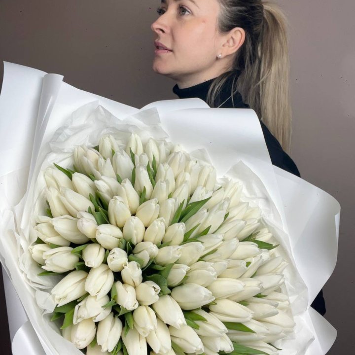 101 белый тюльпан №2 в Иркутске