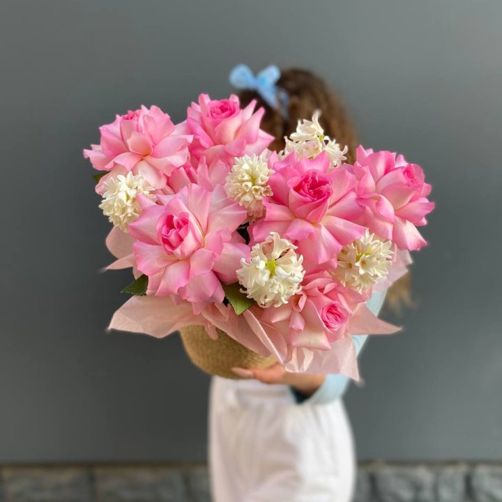 Дуо розы и гиацинты в Иркутске