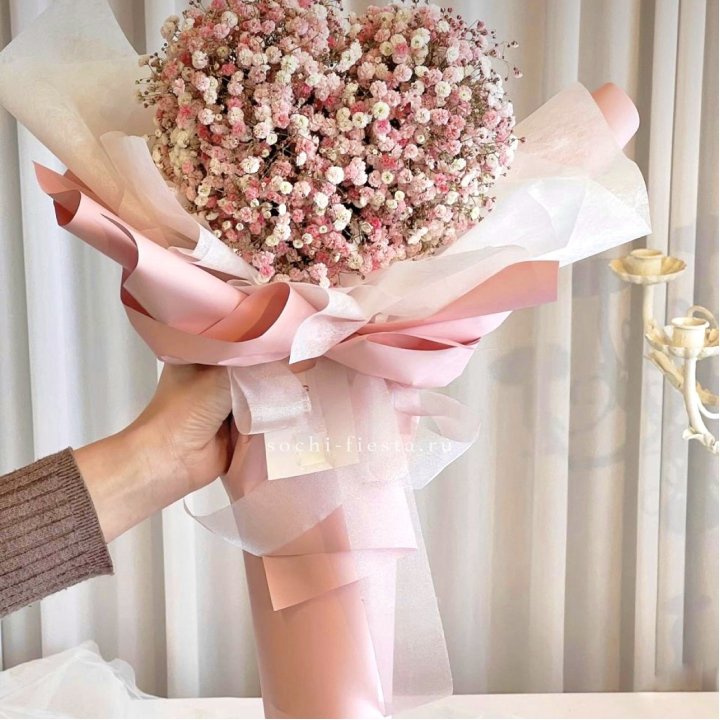Сердце из гипсофилы  в Иркутске