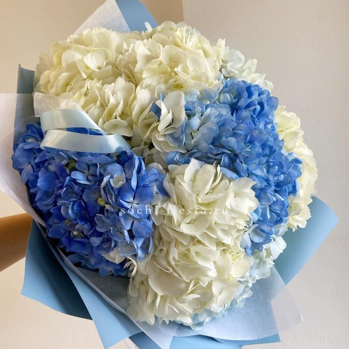 Букет гортензий "Голубая лаза" в Иркутске