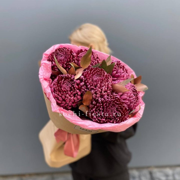 7 Хризантем Бигуди в золоте в Иркутске