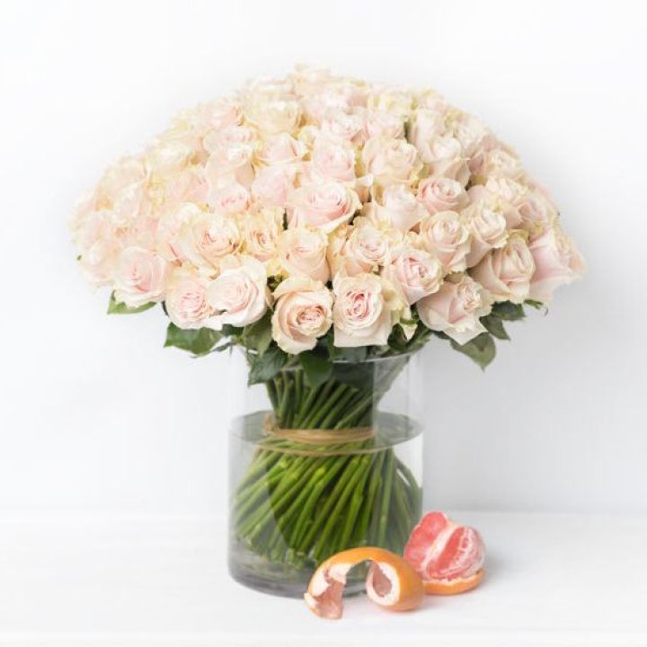 101 кремовая роза в Иркутске