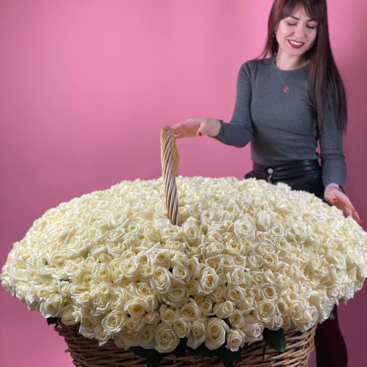 1001 белая роза в Иркутске