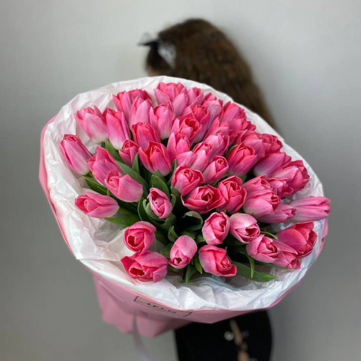 51 розовый тюльпан "Рози" в Иркутске