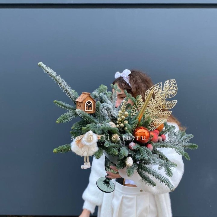 Композиция в бокале огненная  в Иркутске