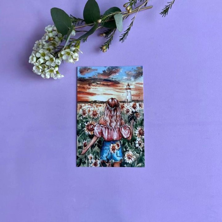 Открытка к букету "Подсолнух" в Иркутске