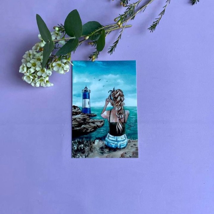 Открытка к букету "Океан" в Иркутске