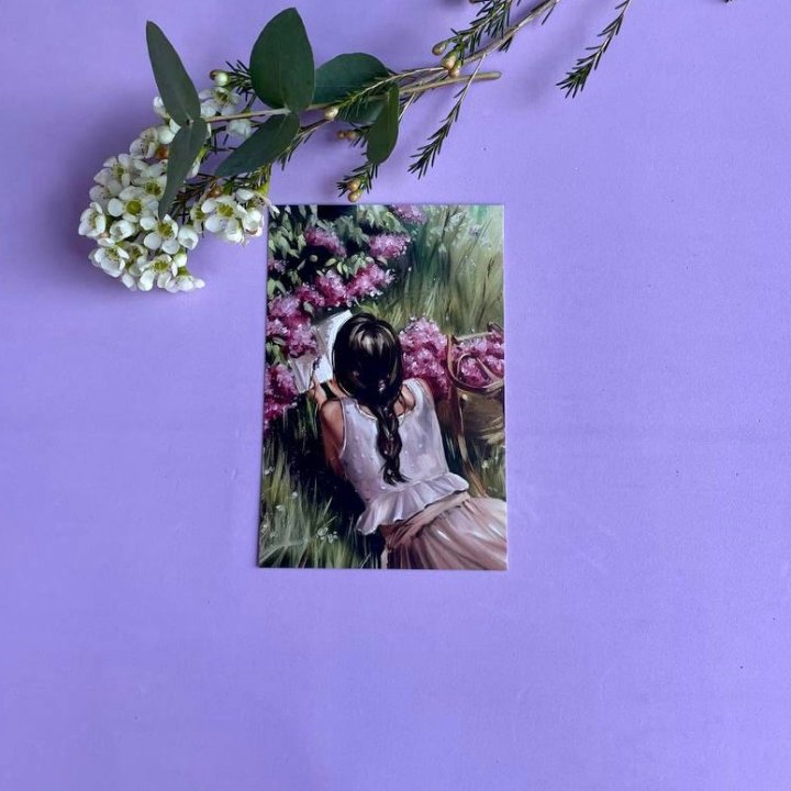 Открытка к букету "Среди пионов" в Иркутске