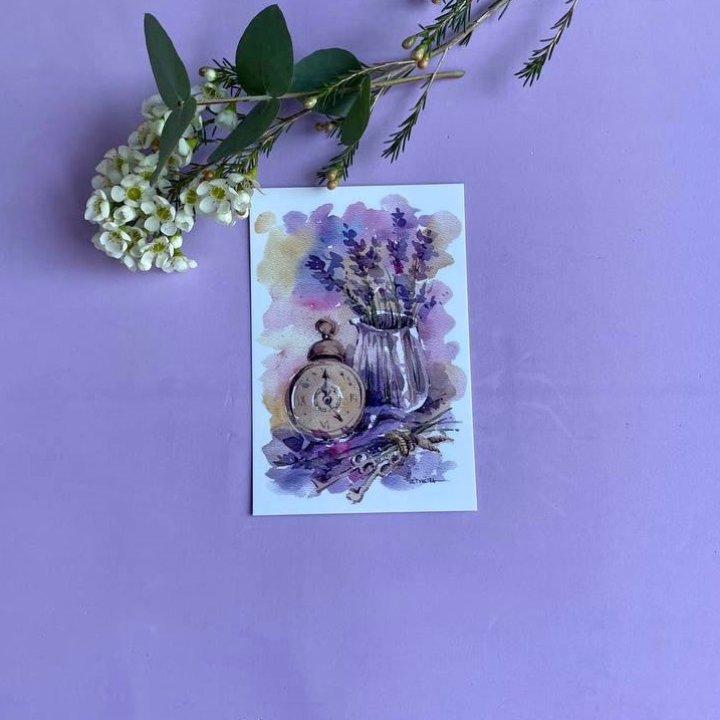 Открытка к букету "Часы" в Иркутске