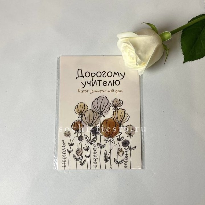 Открытка к букету "Дорогому учителю" в Иркутске