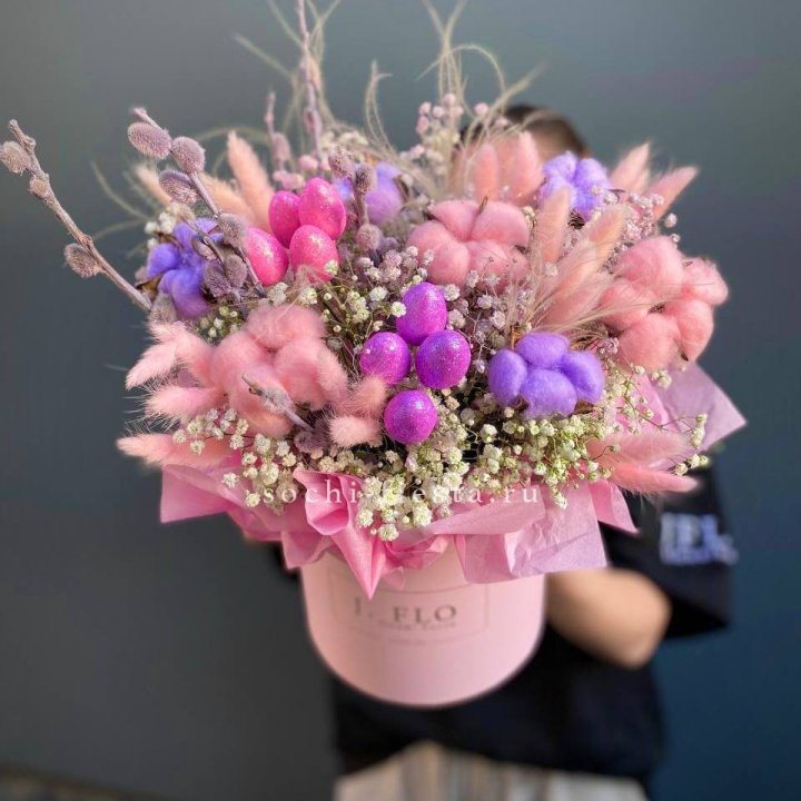 Сухоцветы в коробке  в Иркутске