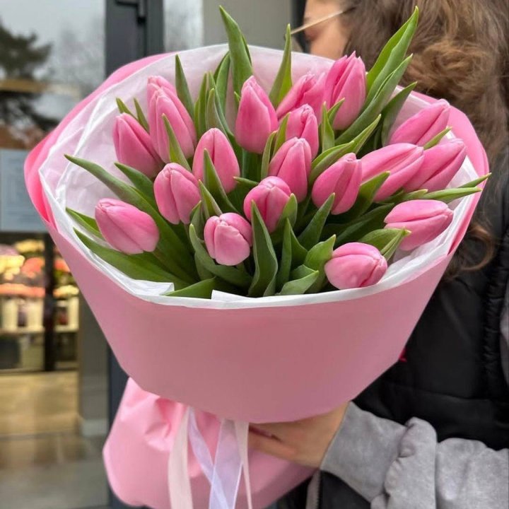  19 розовых тюльпанов в Иркутске