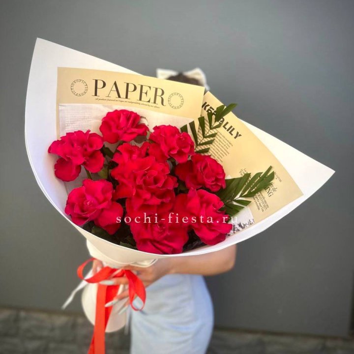 9 Красных французских роз Чико в Иркутске