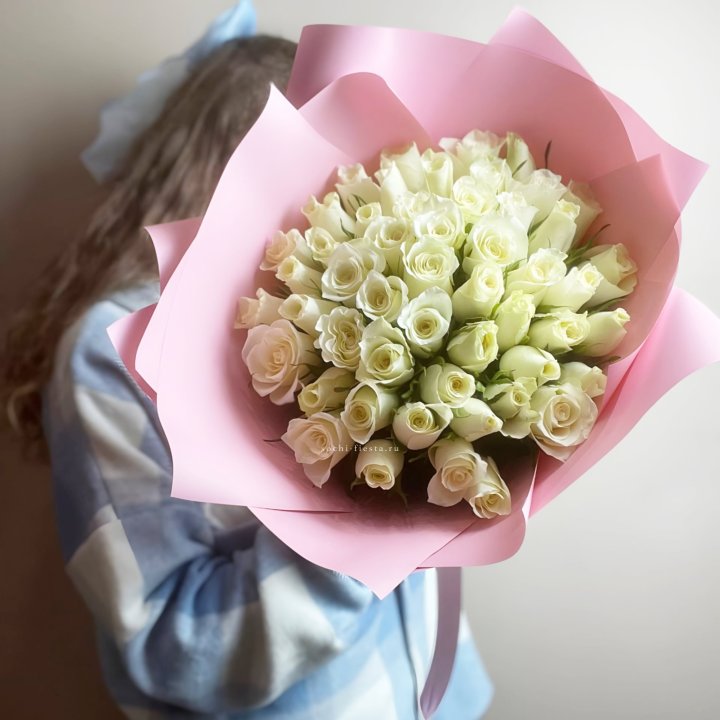 Букет из 51 белой розы (Кения) в Иркутске