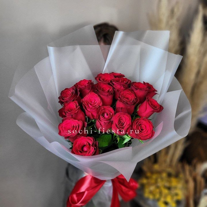 17 красных роз "Нет времени ждать" в Иркутске