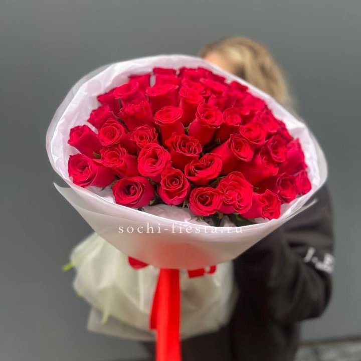 55 красных роз "Амелия" в Иркутске