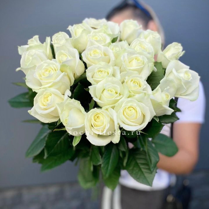 Голландские розы белые 25 в Иркутске
