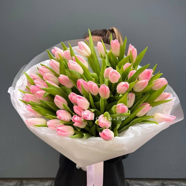 Букет тюльпанов нежно-розовых в Иркутске