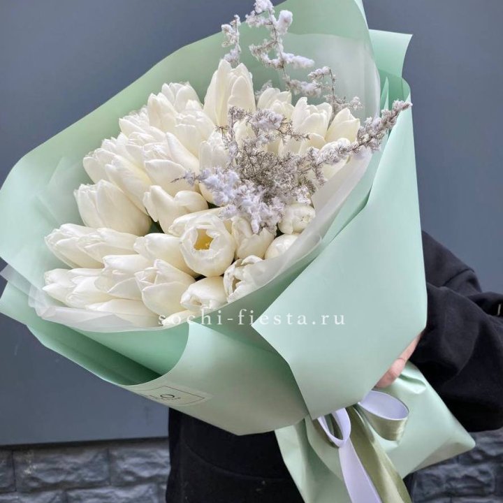 Букет белых тюльпанов "Бьянко" в Иркутске