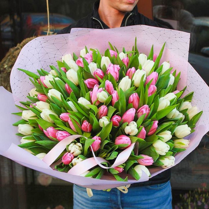 101 тюльпан микс в Иркутске